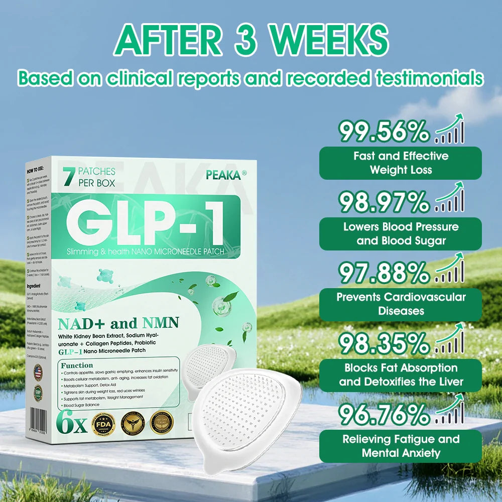 【Last Day Promotion 80% OFF🔥】PEAKA® GLP-1 & NAD+ Slimming & health NANO MICRONEEDLE PATCH🇺🇸👨⚕️(Zero Pain. 24/7 Release | Lose 20lbs FAST | 90% Sugar Drop | )🔥