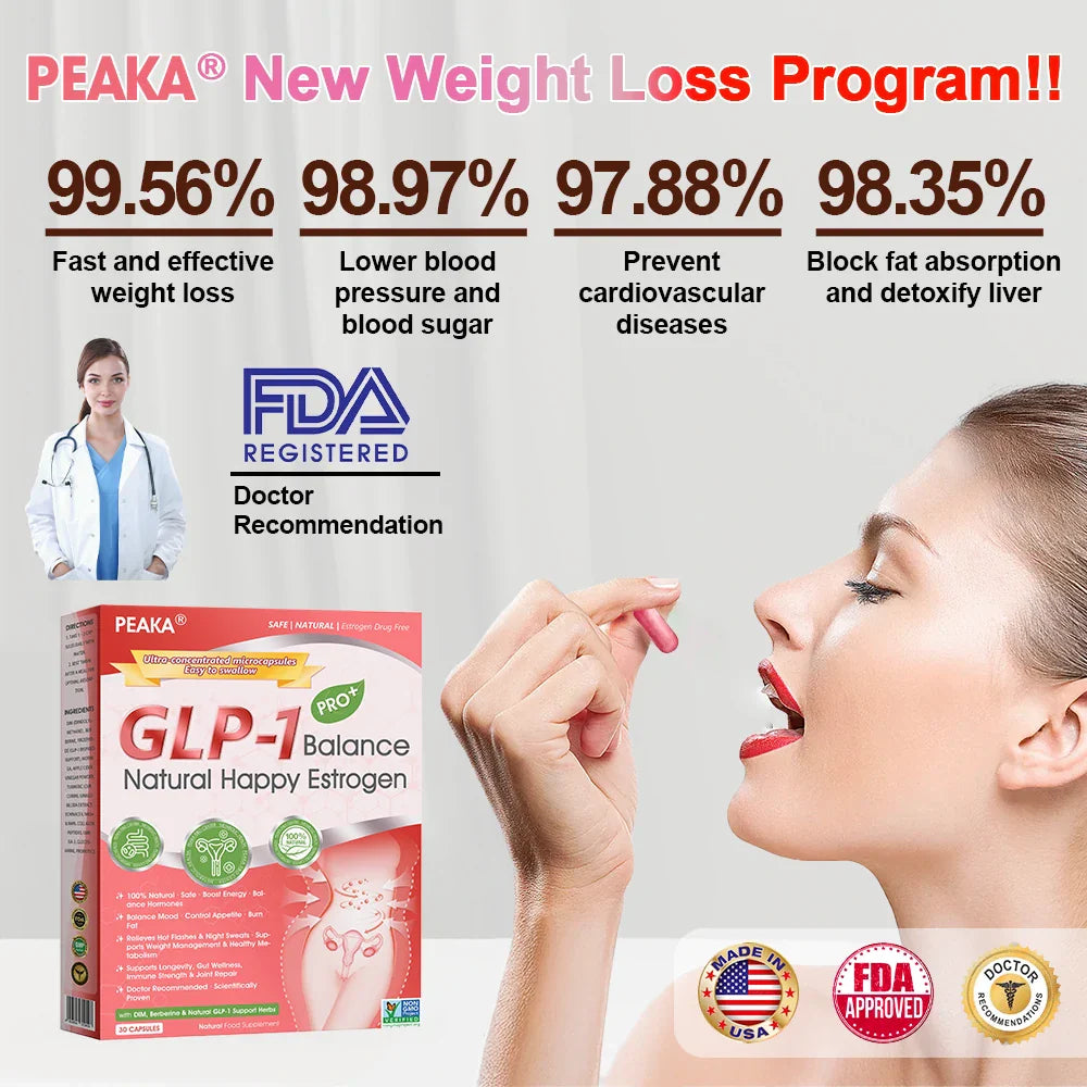 | ๐๐๐๐ข๐๐ข๐๐ฅ USA ๐๐ญ๐จ๐ซ๐ | ๐บ๐ธ PEAKAยฎ GLP-1 Natural Happy Estrogen Balance ยท Mini Concentrated Capsules ยท Easy-to-Swallow (Once a day, 7-day results ๐ชFor menopause relief, obesity, heart, diabetes, gut & joints)
