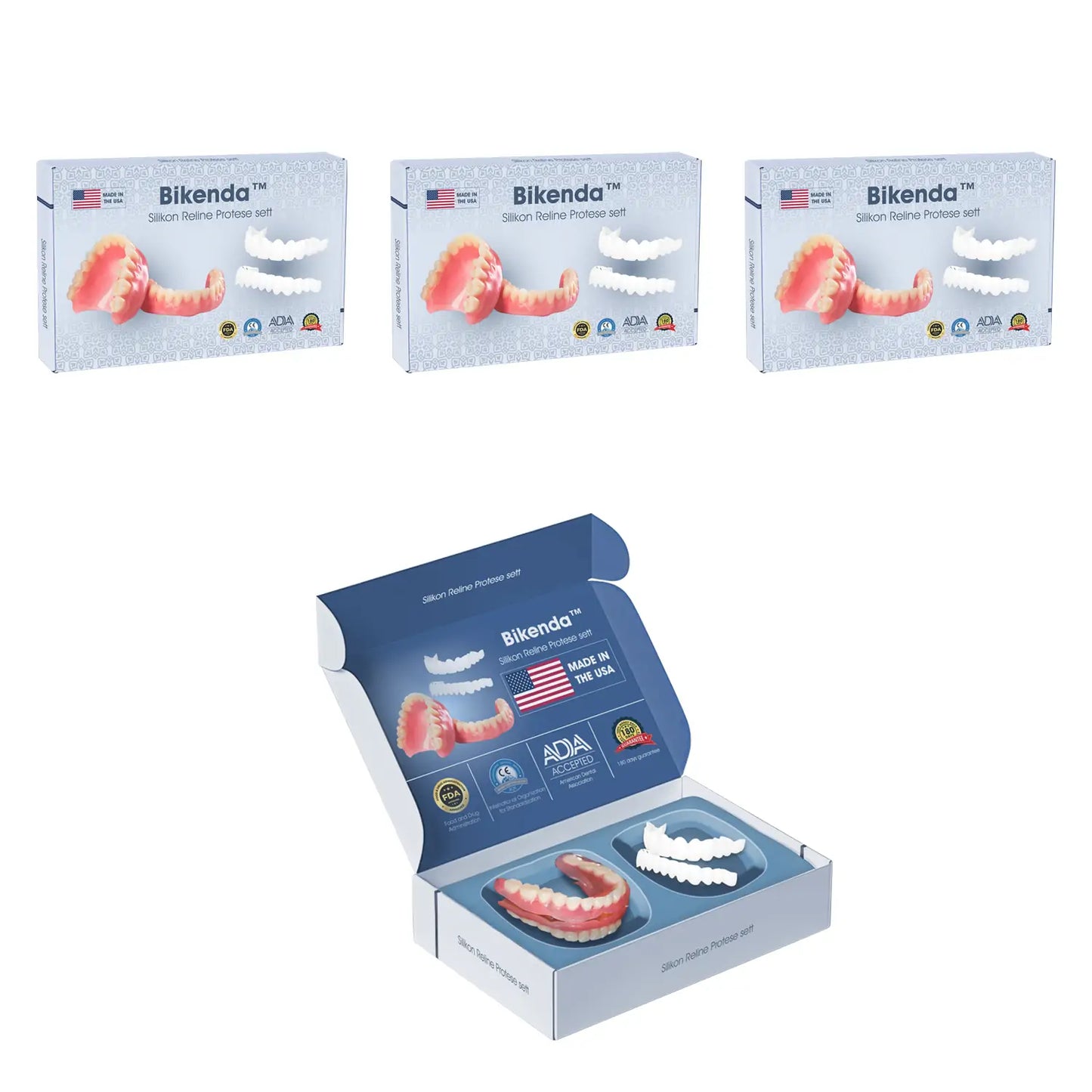 【𝑂𝐹𝐹𝐼𝐶𝐼𝐴𝐿 𝑆𝑇𝑂𝑅𝐸】Bikenda™ Premium Custom Silicone Denture Set(⏰Limited time discount Last 30 minutes⏰)