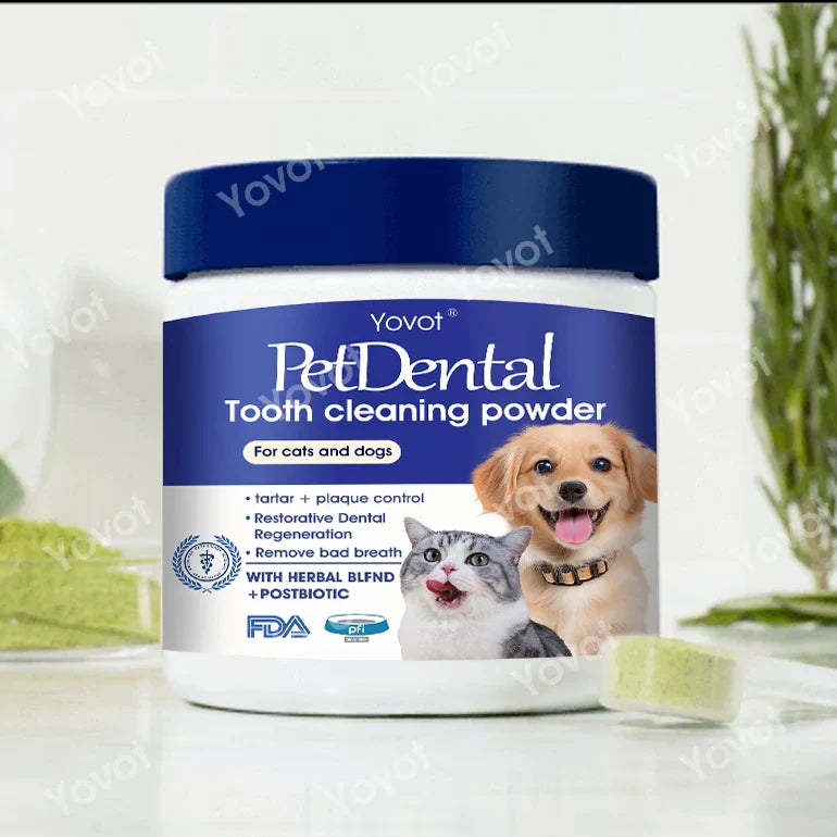 [Official Store] Last Day 70% OFF 🎉 - Yovot® Pet Dental Powder 🦷 – Freshen Breath, Regenerate Teeth & Remove Tartar 🐕 🐈(AVMA Recommended for Cats & Dogs)