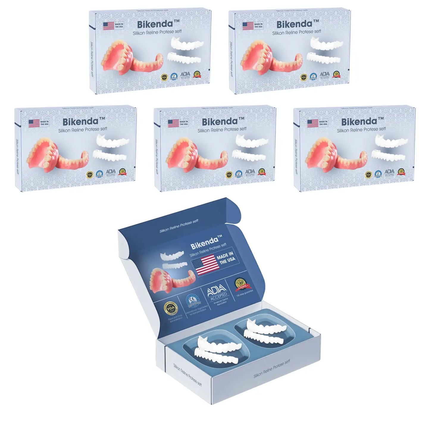 【𝑂𝐹𝐹𝐼𝐶𝐼𝐴𝐿 𝑆𝑇𝑂𝑅𝐸】Bikenda™ Premium Custom Silicone Denture Set(⏰Limited time discount Last 30 minutes⏰)