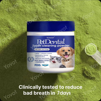 [Official Store] Last Day 70% OFF 🎉 - Yovot® Pet Dental Powder 🦷 – Freshen Breath, Regenerate Teeth & Remove Tartar 🐕 🐈(AVMA Recommended for Cats & Dogs)